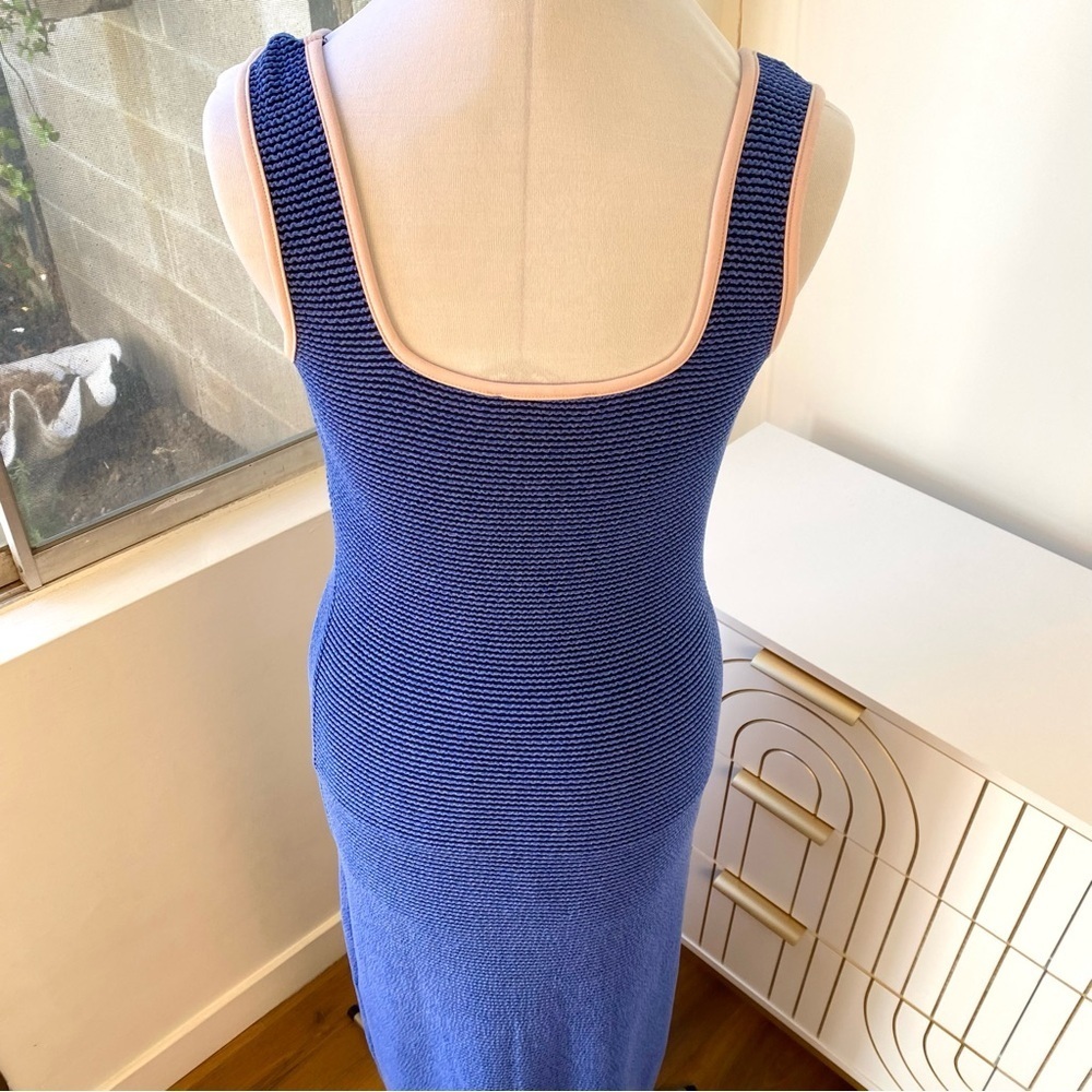 NEW nlt LA Rib Textured Tank Maxi Dress in Blue and Black, Size M - Picture 7 of 8
